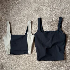 Set of 2 - YPB workout tanks with built in bras - both size L - NEW!
